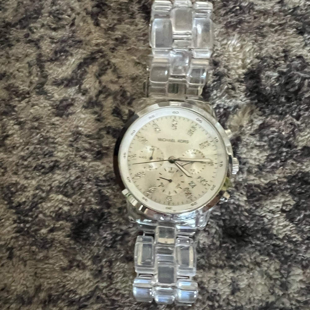 Michael Kors Silver Dial with Clear Band Watch